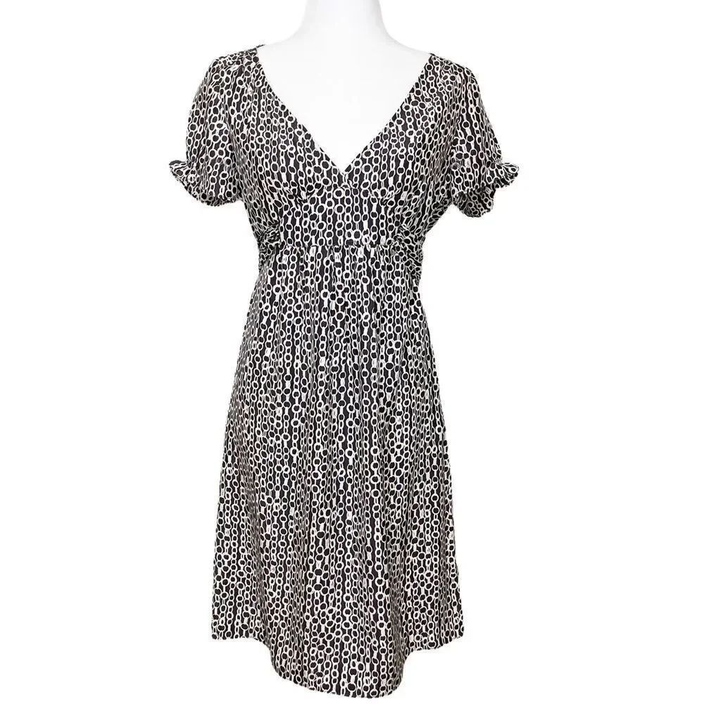 J.Crew Silk V-Neck Dress Print Size 2
